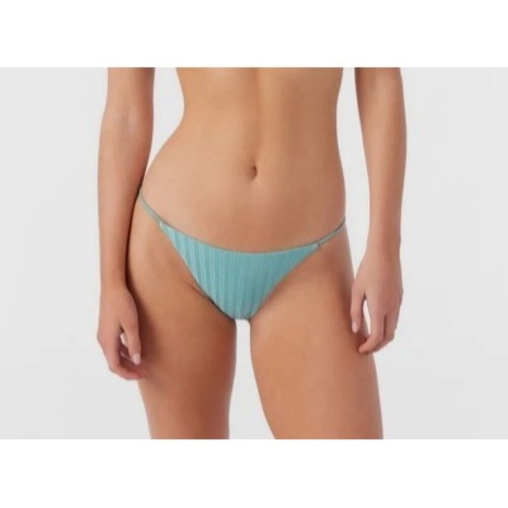 NEW O'Neill Womens XL‎ Mizi Metallic Rib Redondo Bikini Bottom Aqua Green